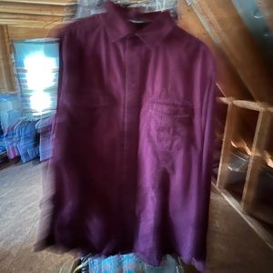 Mens burgundy long sleeve button up size medium